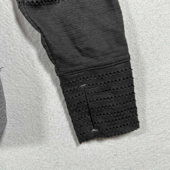 Athleta Limitless Grey Cowl Neck Hooded Mesh‎ Perforated Sweater Size Small - Picture 4 of 13